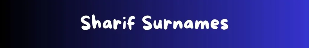 Sharif Surnames