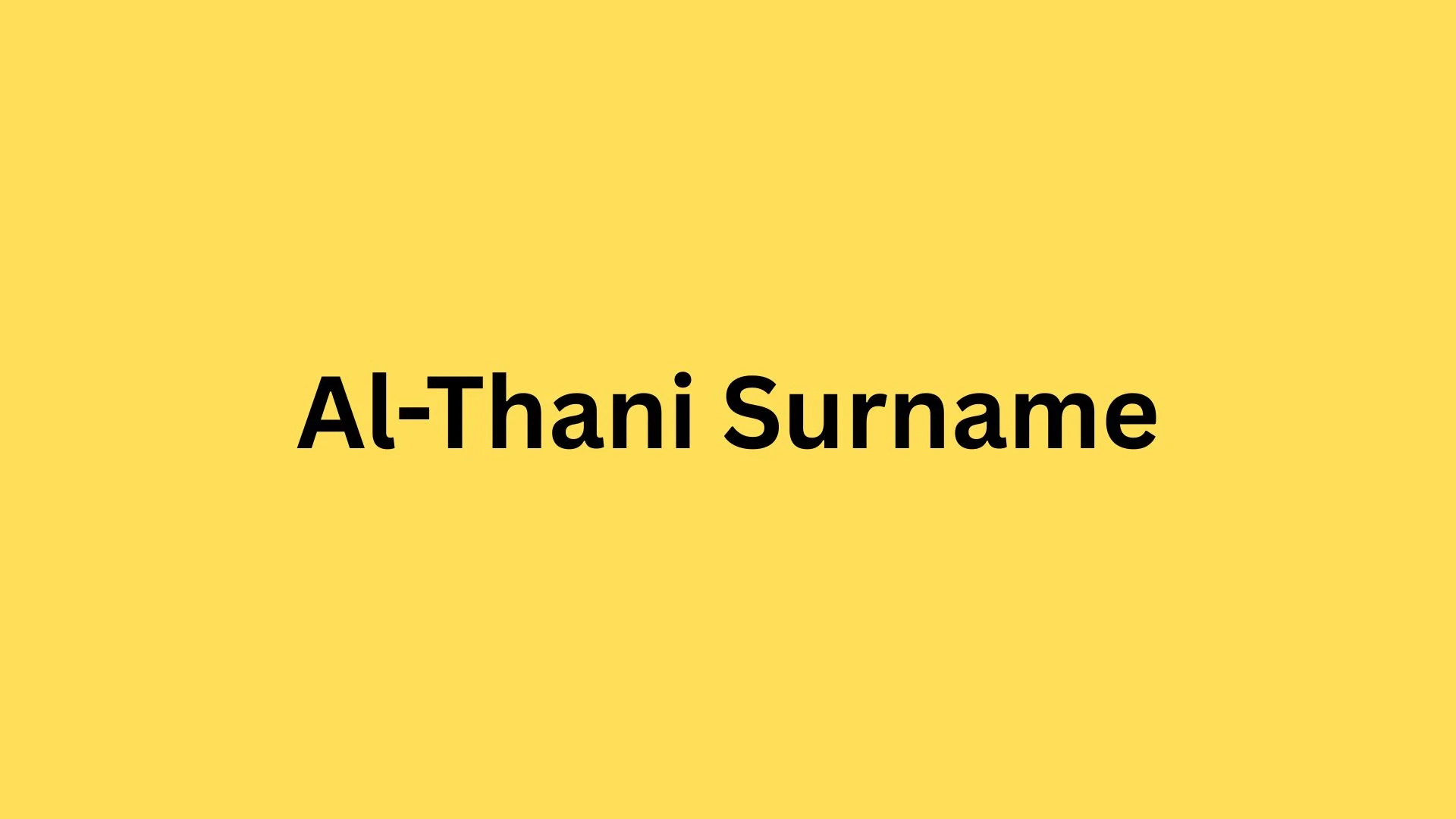 Al Thani Surname